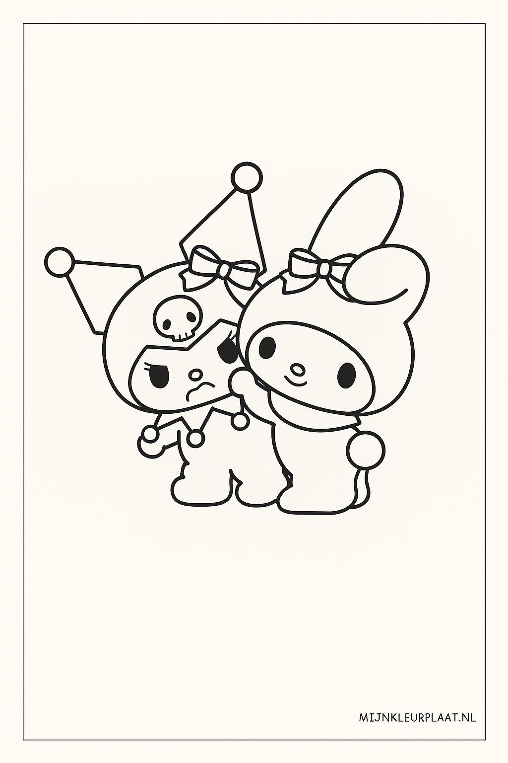 Plantilla de Coloreado Gratis Kuromi - Variante 2 Plantilla para Niños