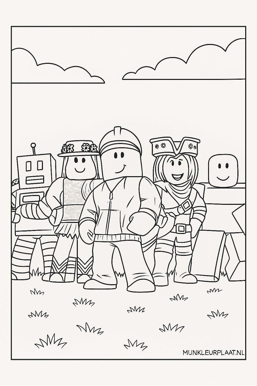 Plantilla de Coloreado Gratis de Roblox - Variante 2 Plantilla para Niños