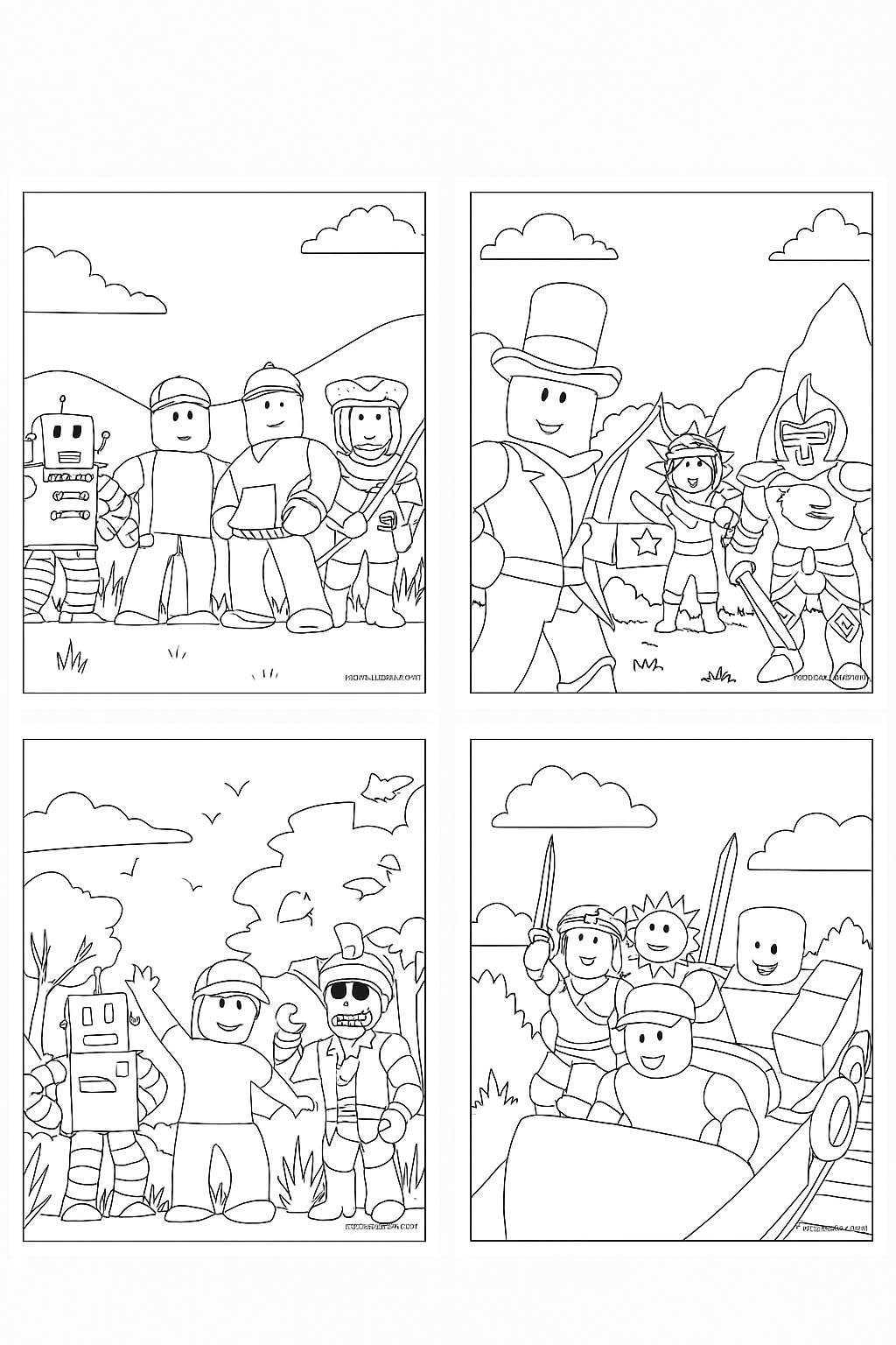 Plantilla de Coloreado Gratis de Roblox - Variante 4 para Niños