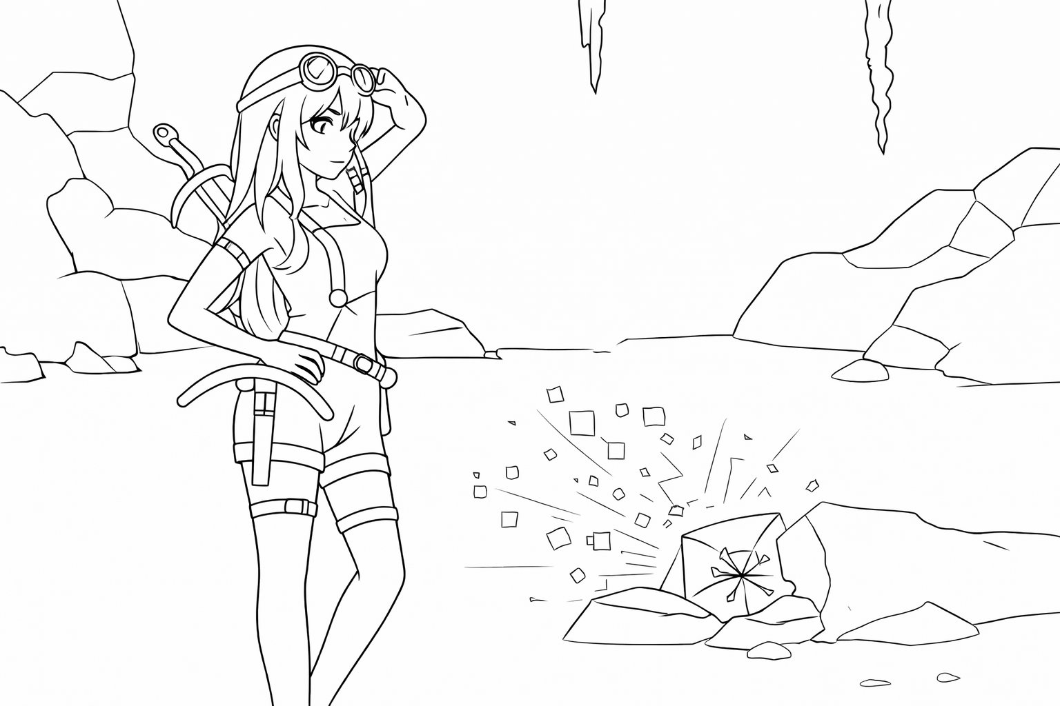 The Forge Roblox kleurplaat - zwart-wit lijntekening