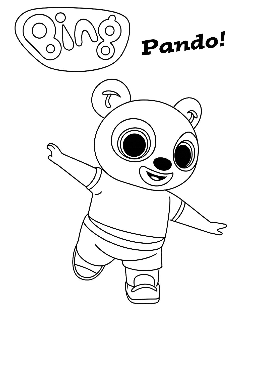 Kleurplaat van pando, variant 1