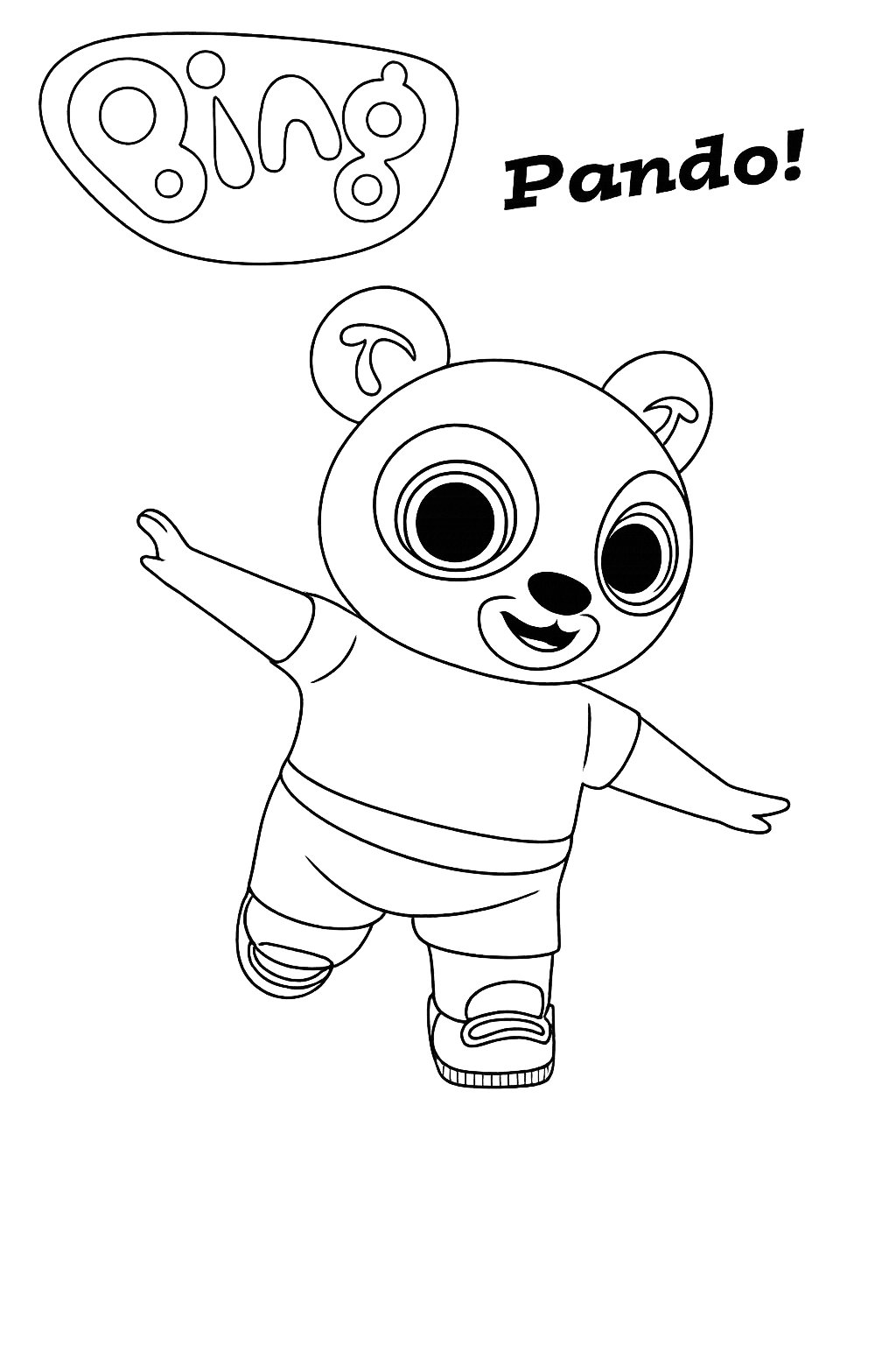 Kleurplaat van pando, variant 2