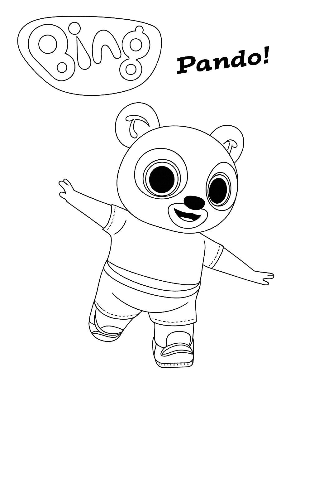 Kleurplaat van pando, variant 3