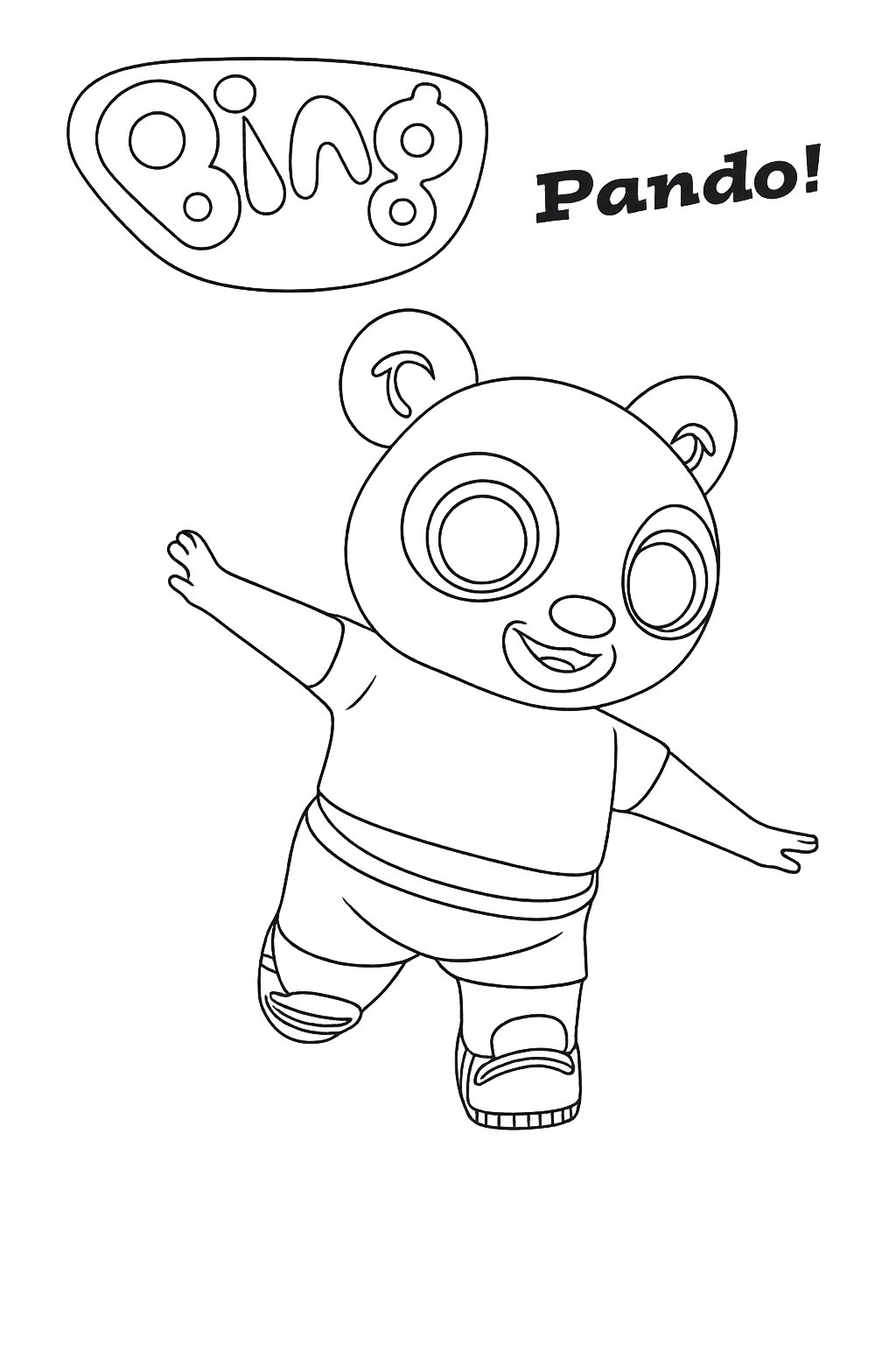 Kleurplaat van pando, variant 4