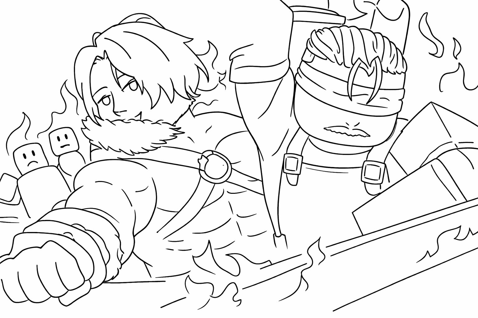 Coloriage The Forge Roblox dessin au trait