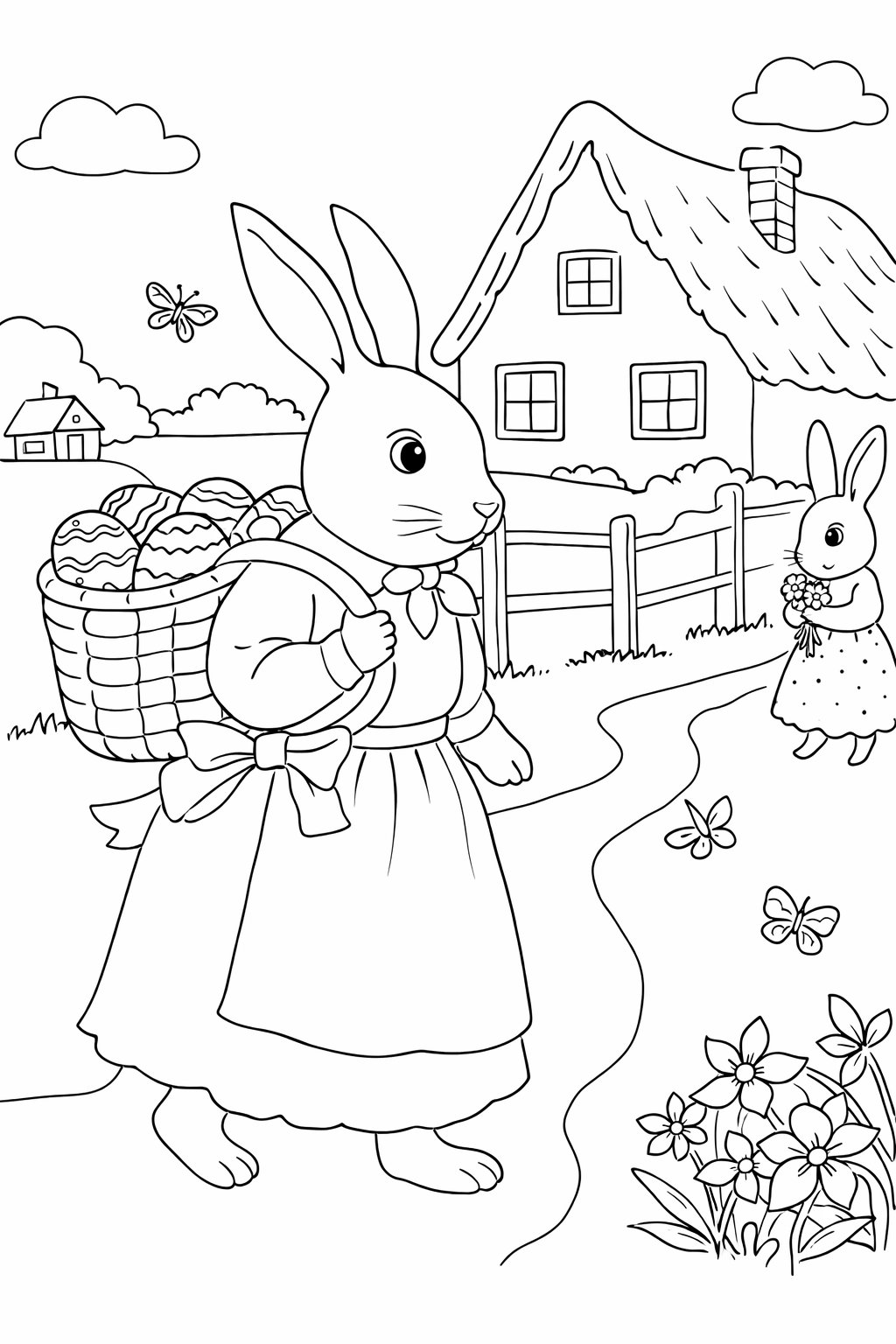 Pasen coloring page line art
