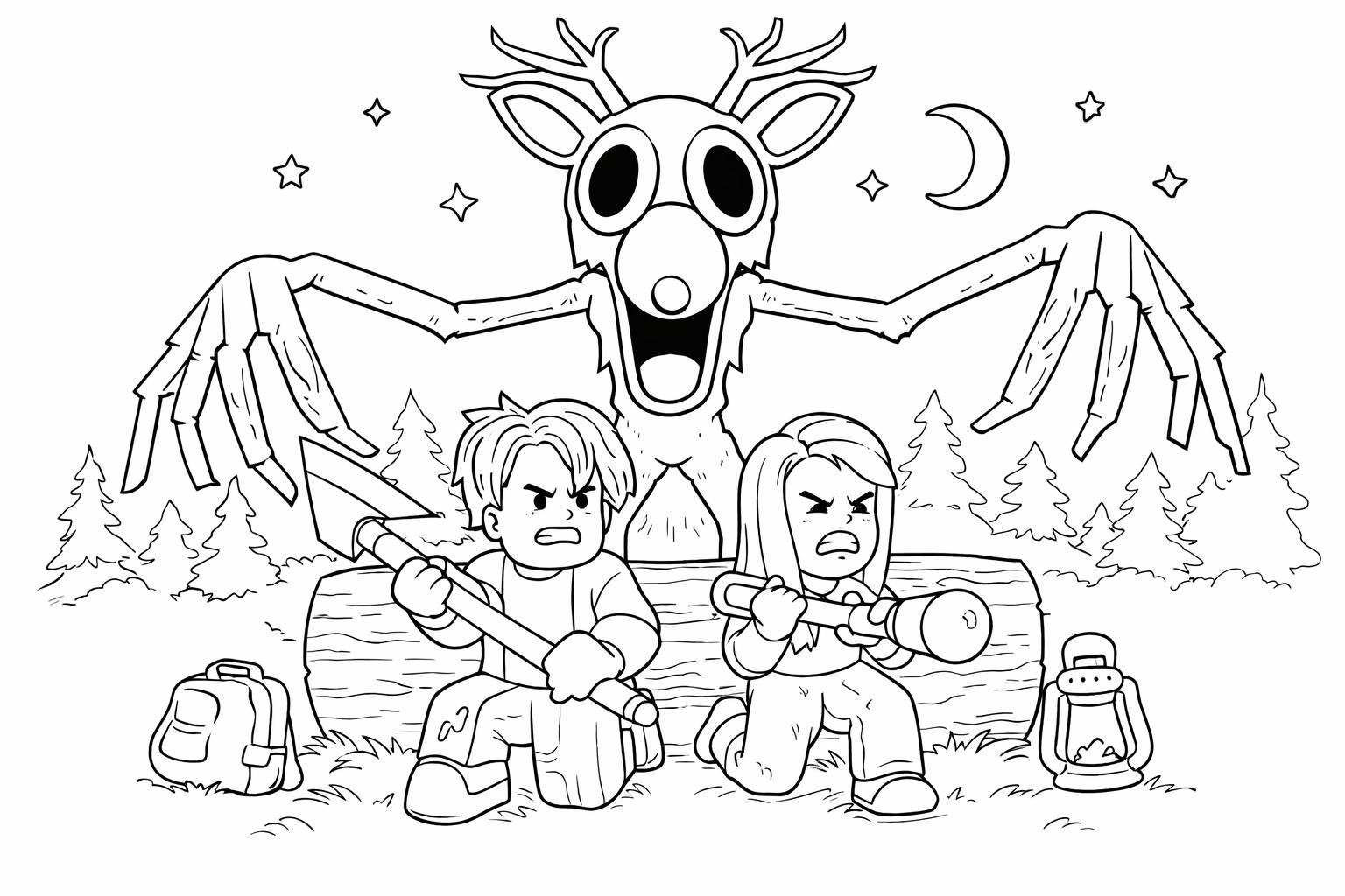 99 Nights in the Forest coloring page line art