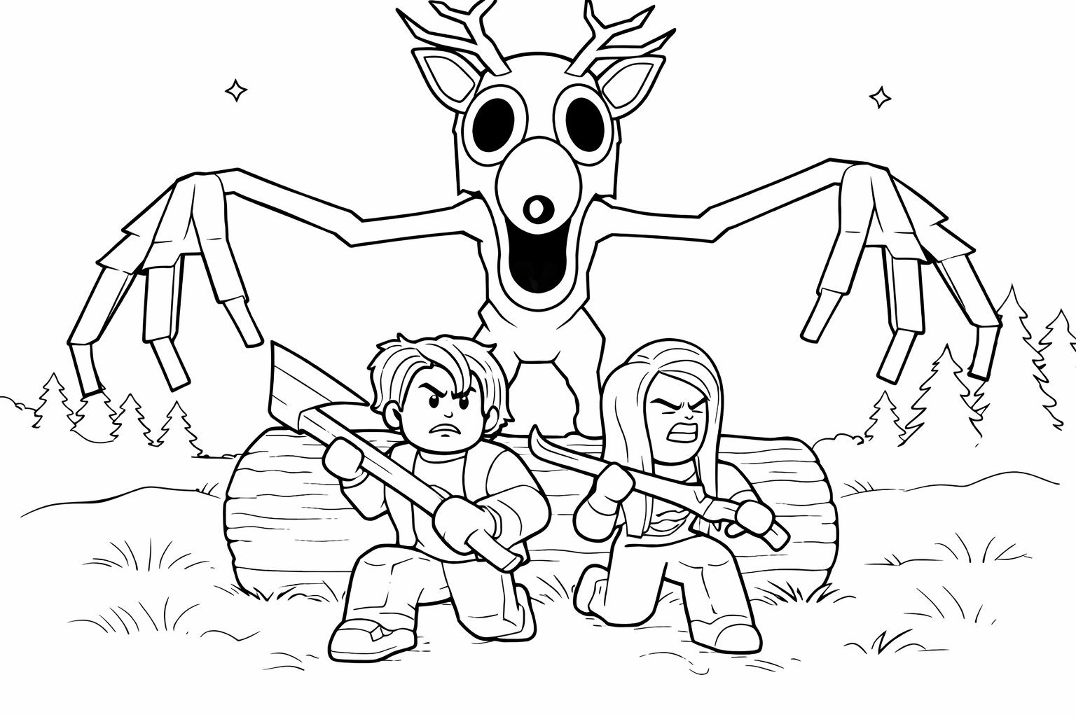 99 Nights in the Forest coloring page line art