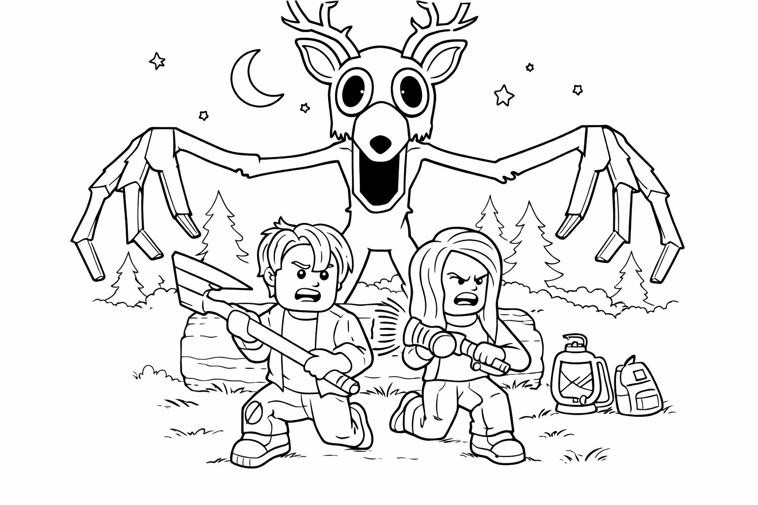 99 Nights in the Forest coloring page line art