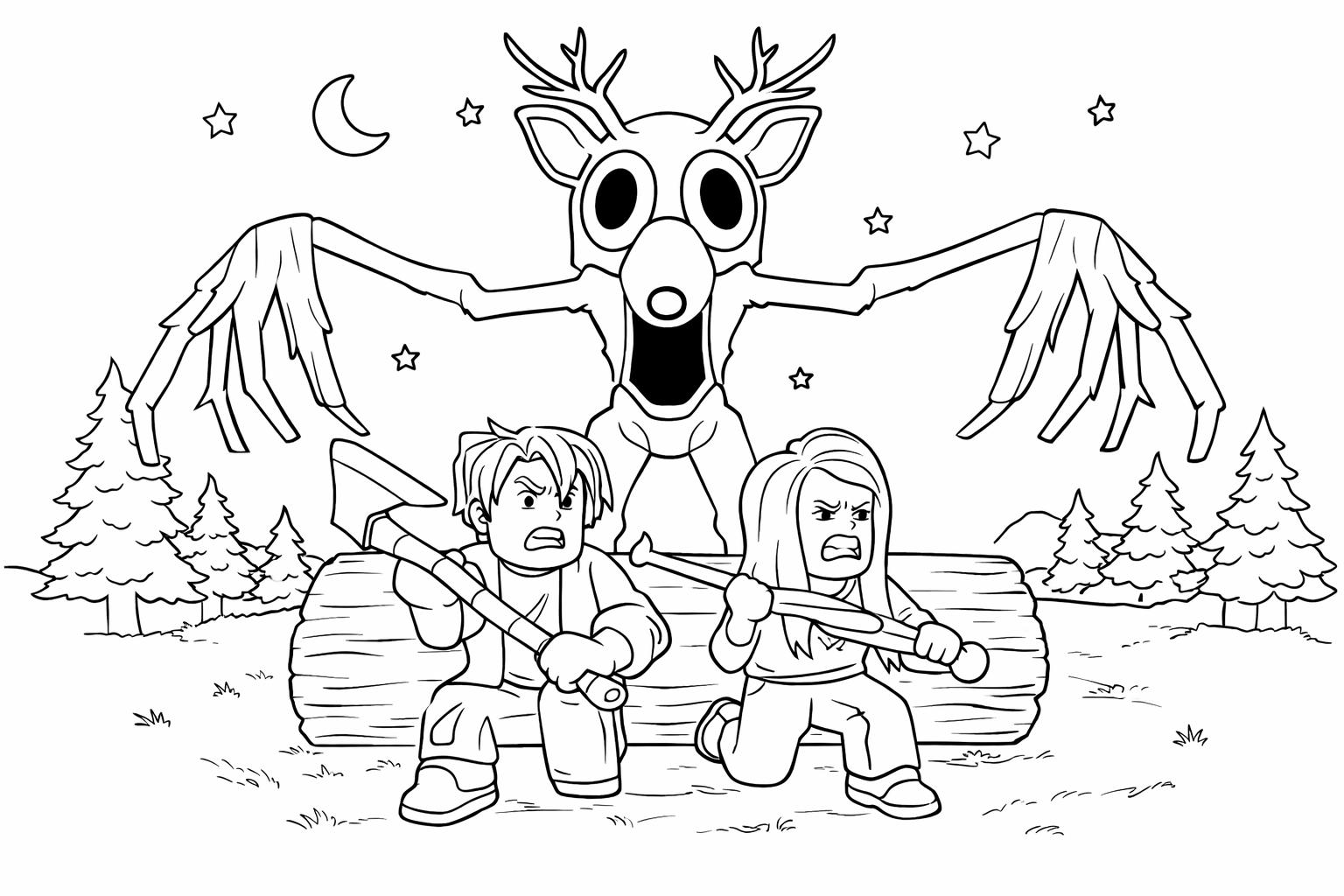 99 Nights in the Forest coloring page line art