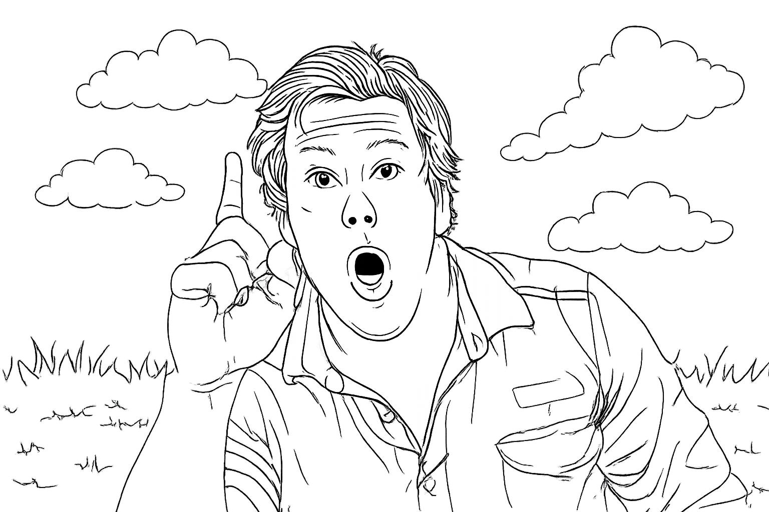 Holy Moly Freek Vonk kleurplaat - zwart-wit lijntekening