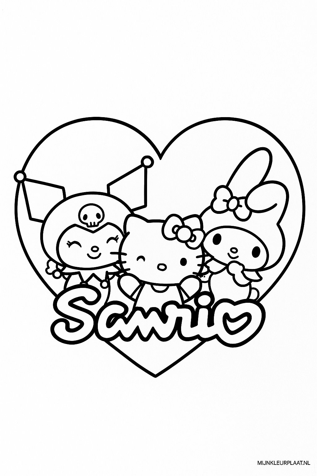 Plantilla de Coloreado Gratis Sanrio - Variante 1 Plantilla para Niños