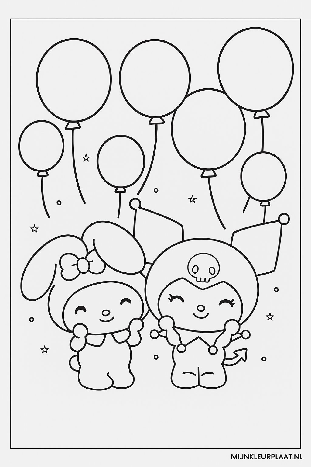 Plantilla de Coloreado Gratis Sanrio - Variante 2 Plantilla para Niños