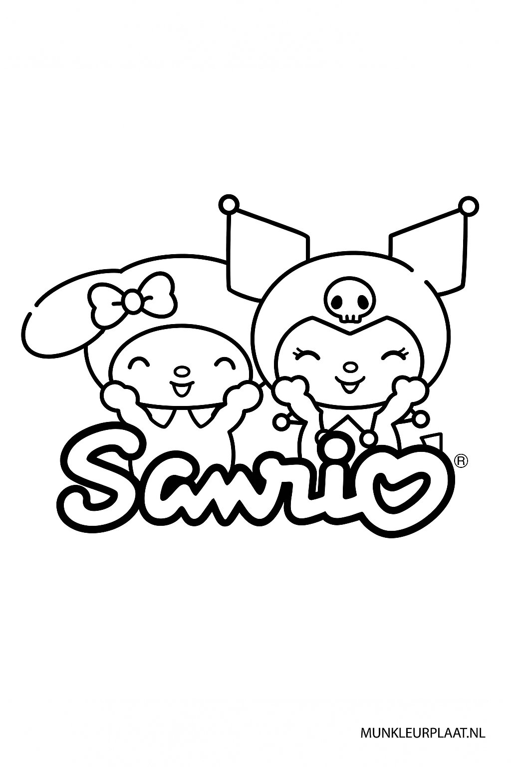 Plantilla de Coloreado Gratis Sanrio - Variante 4 Plantilla para Niños