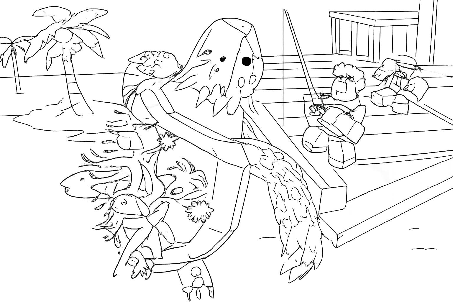 Coloriage Fisch Roblox dessin au trait