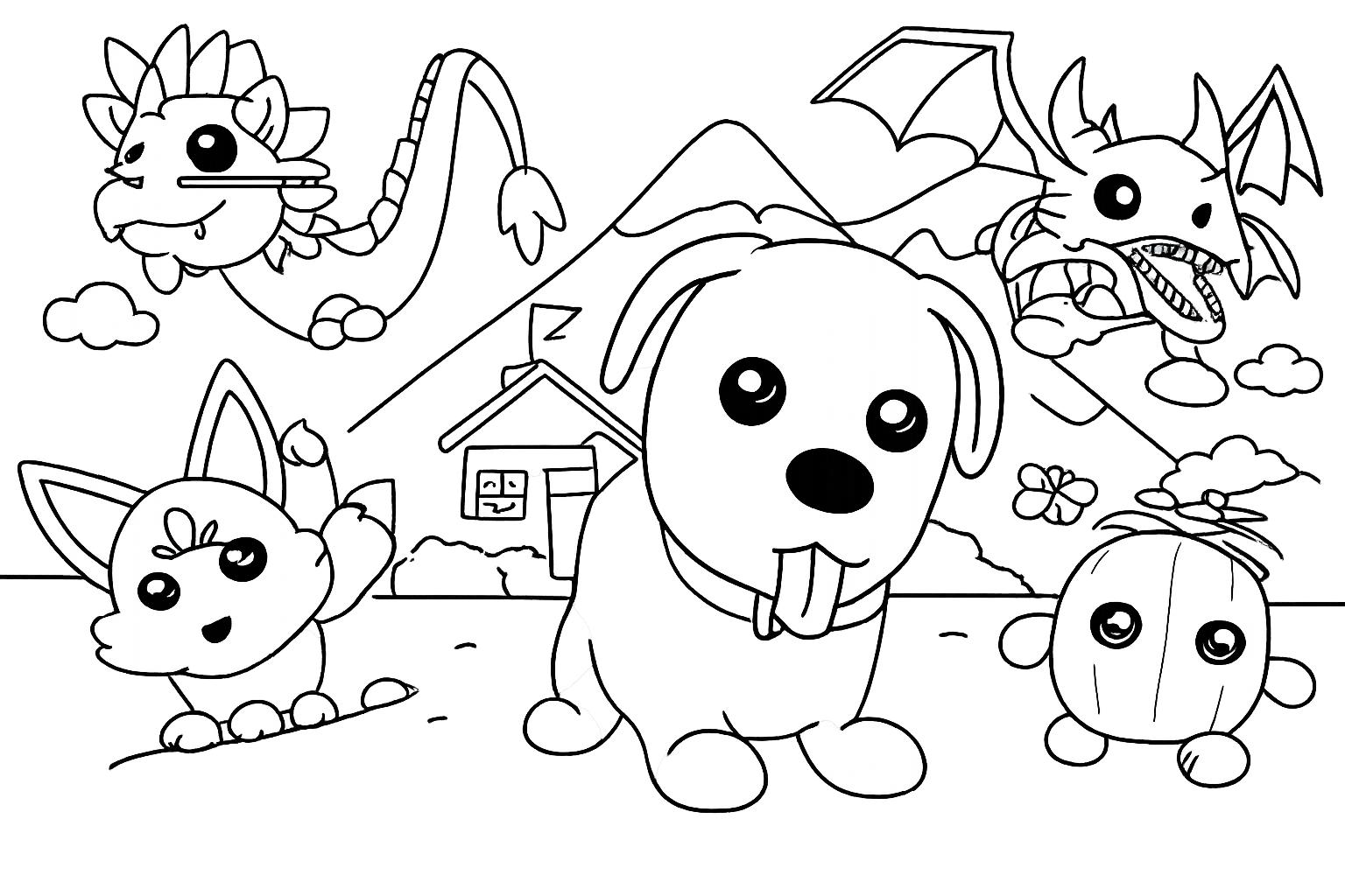 Adopt Me! Roblox coloring page line art