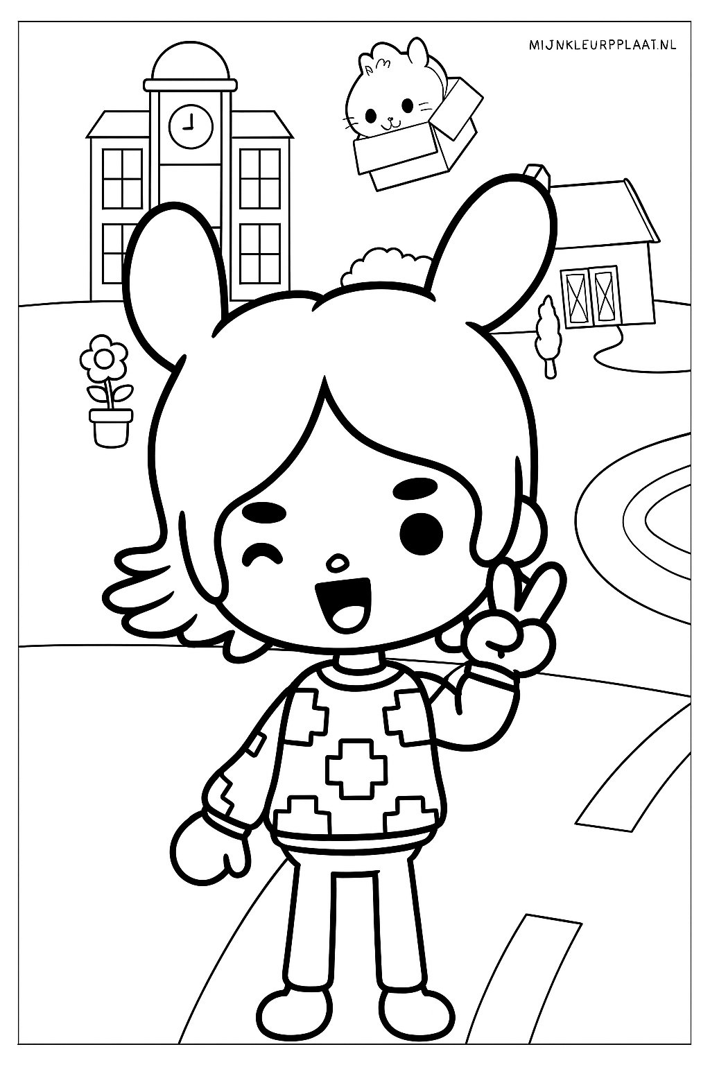 Plantilla de Coloreado Gratis Toca Boca - Variante 3 Plantilla para Niños