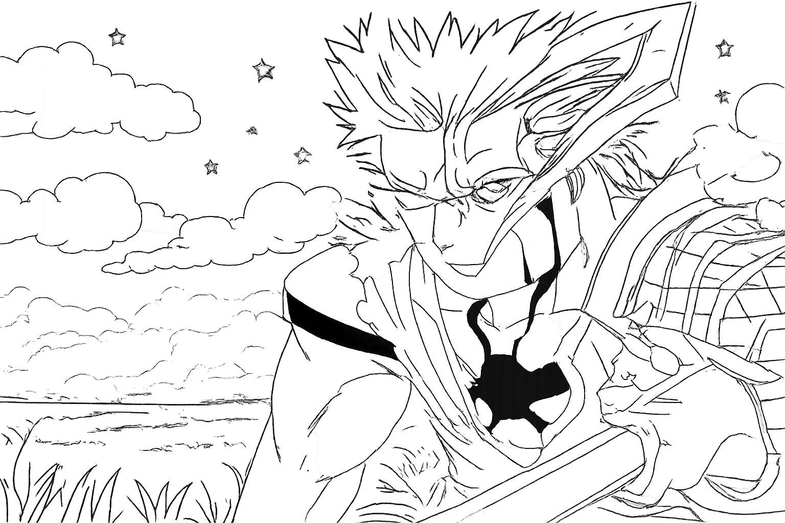 Anime Vanguards coloring page line art