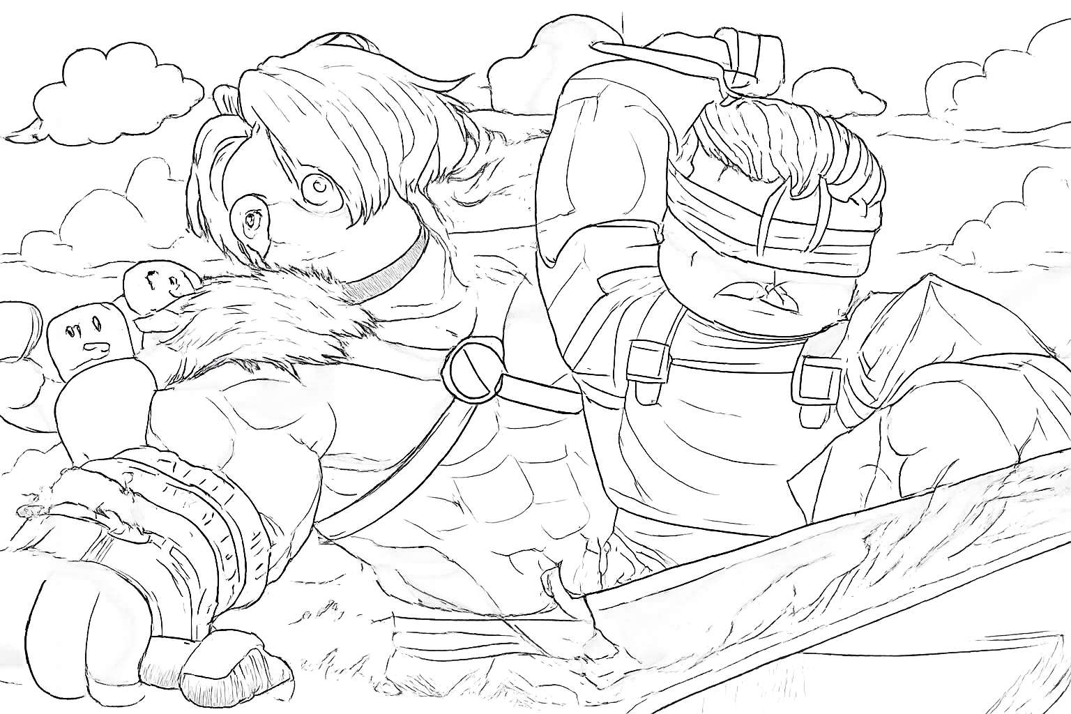 Coloriage The Forge Roblox dessin au trait