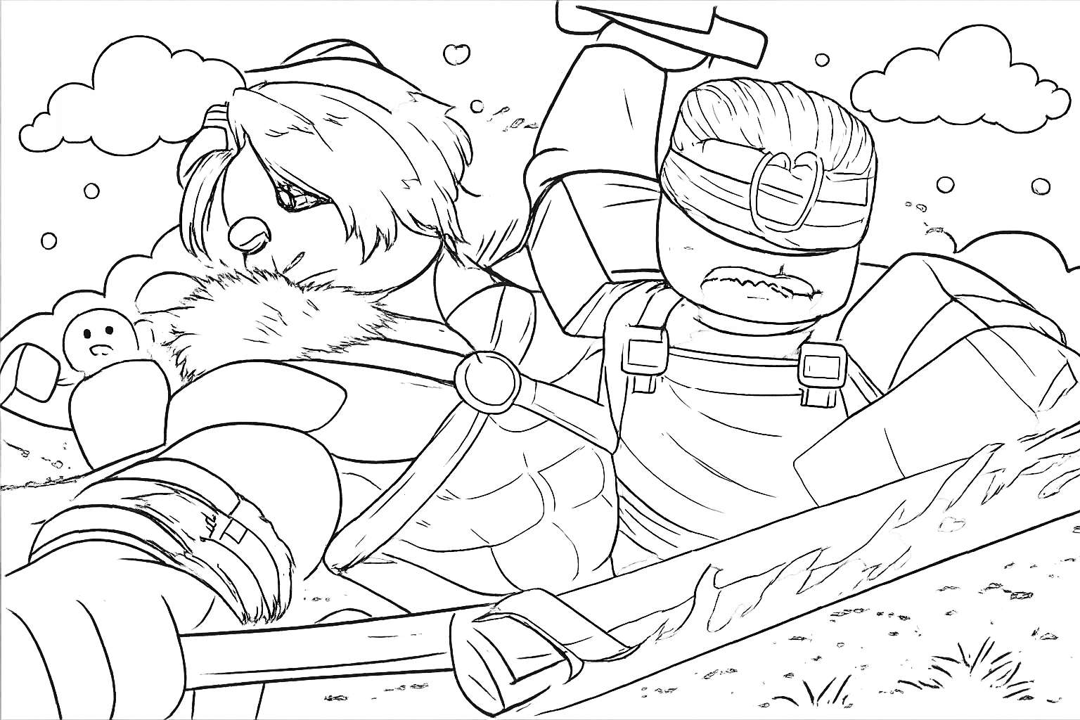 Coloriage The Forge Roblox dessin au trait