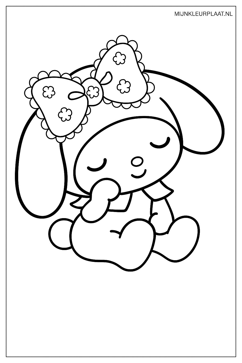 Plantilla de Coloreado Gratis My Melody - Variante 1 Plantilla para Niños