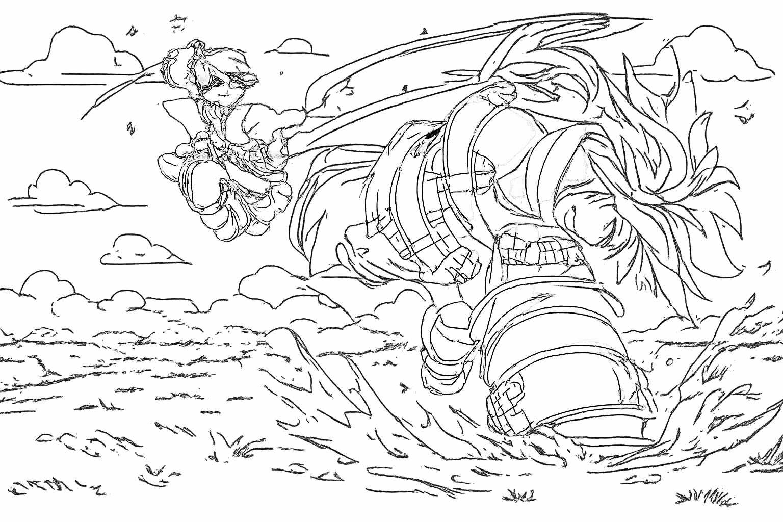 Anime Vanguards Roblox coloring page line art