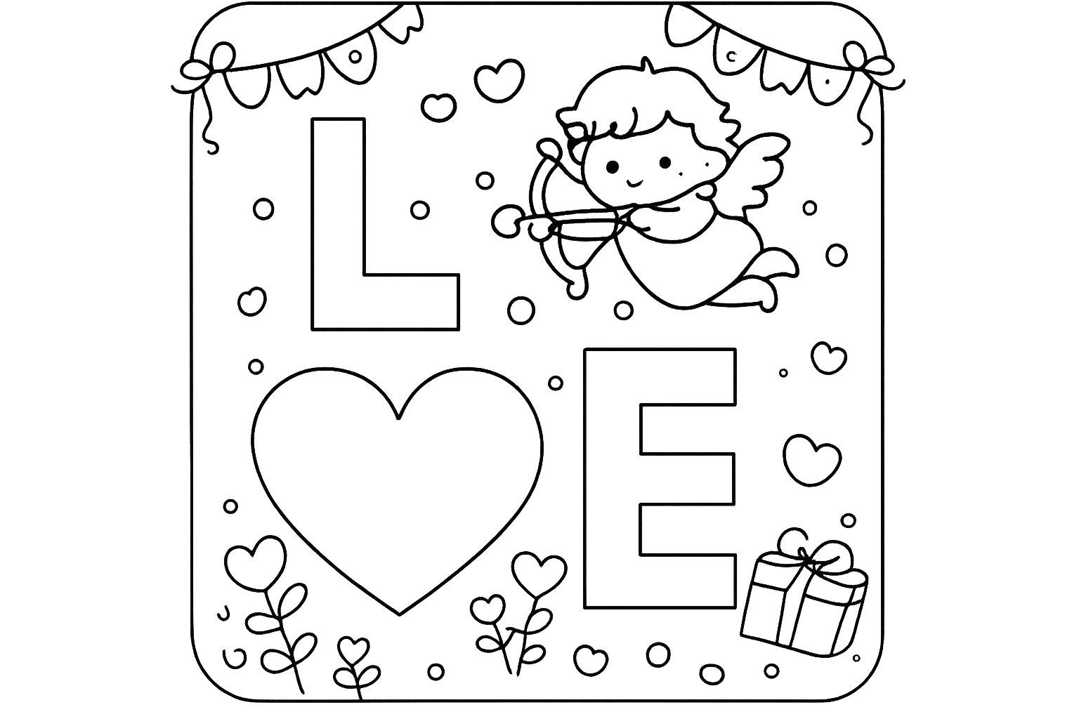 Valentijnsdag kleurplaten voorbeeld