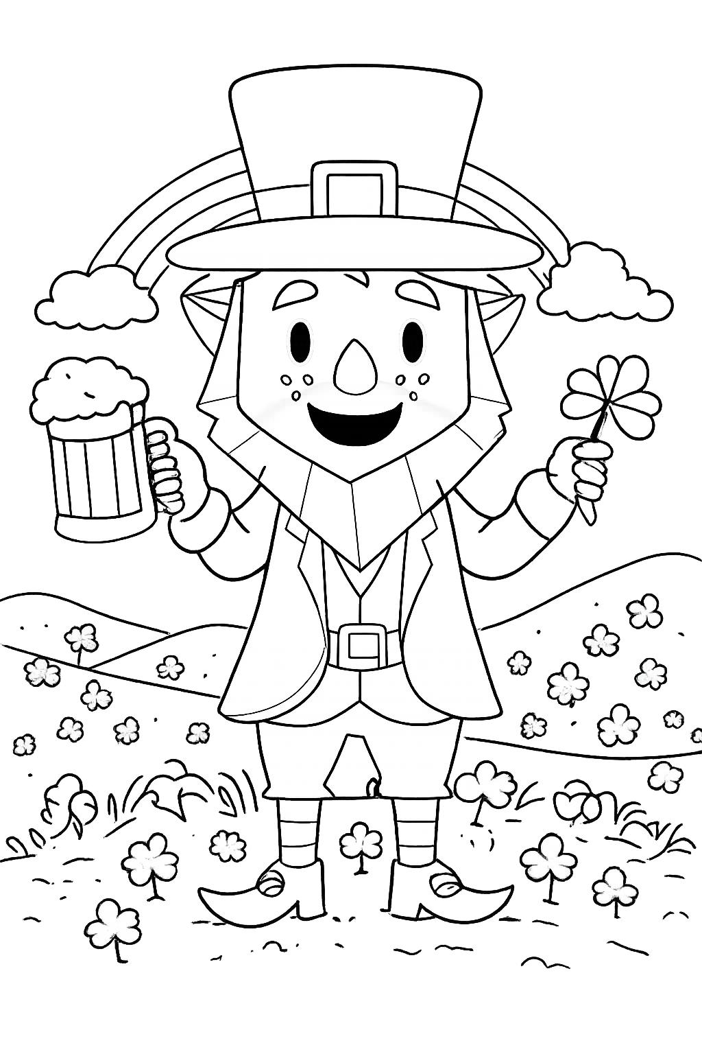 Coloriage st patrick's day dessin au trait