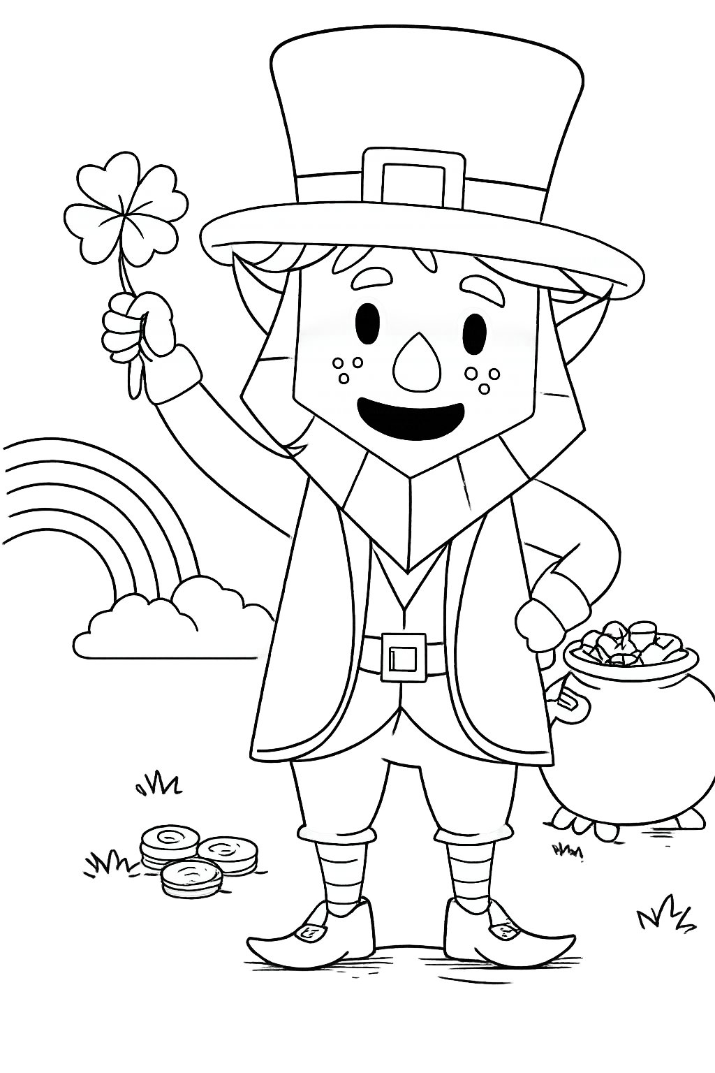 Coloriage st patrick's day dessin au trait