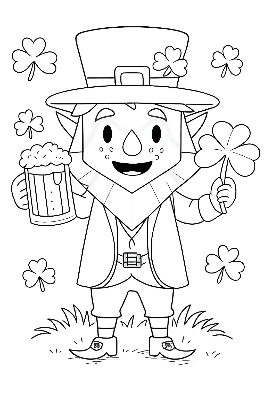 Coloriage st patrick's day dessin au trait
