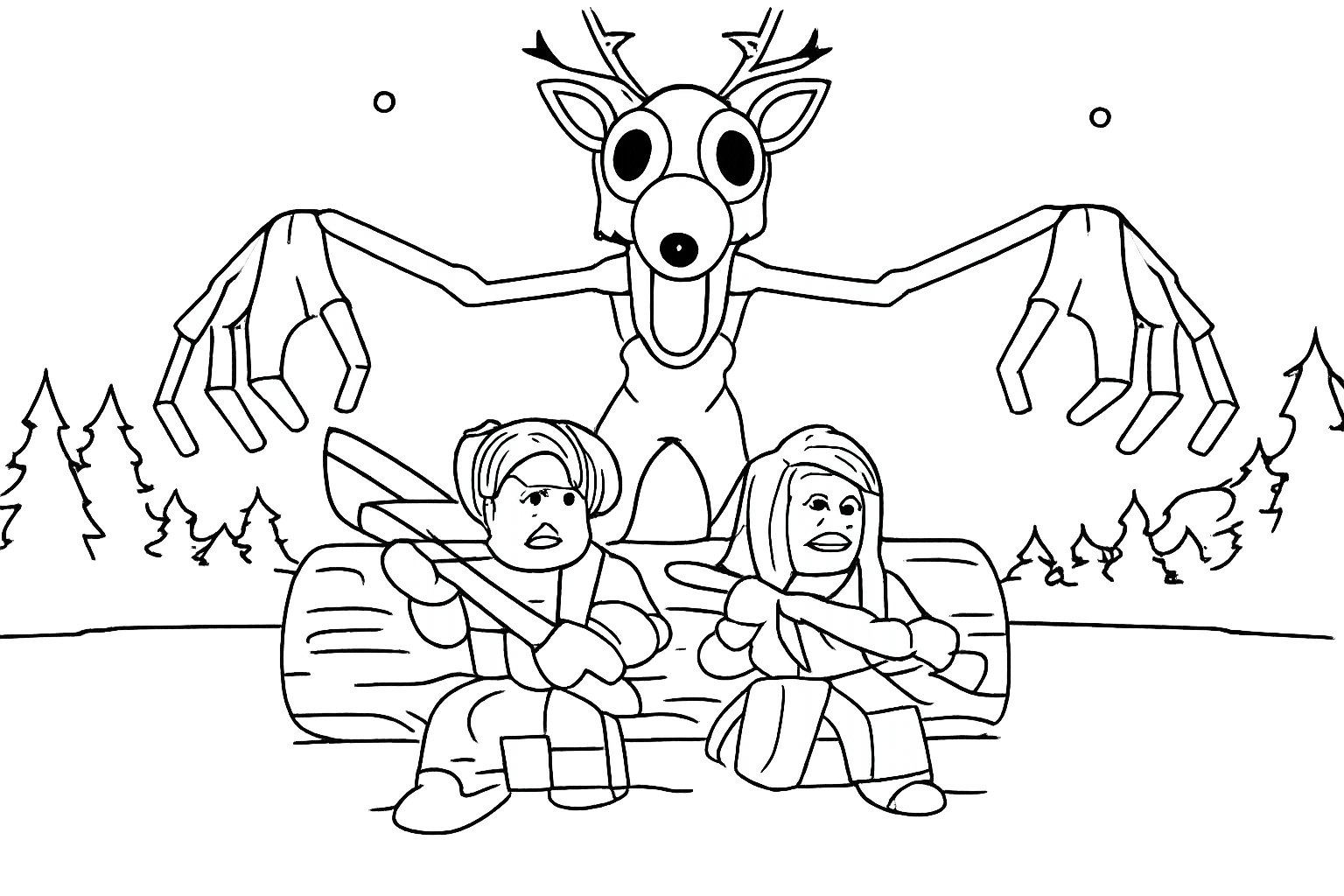 99 Nights in the Forest coloring page line art