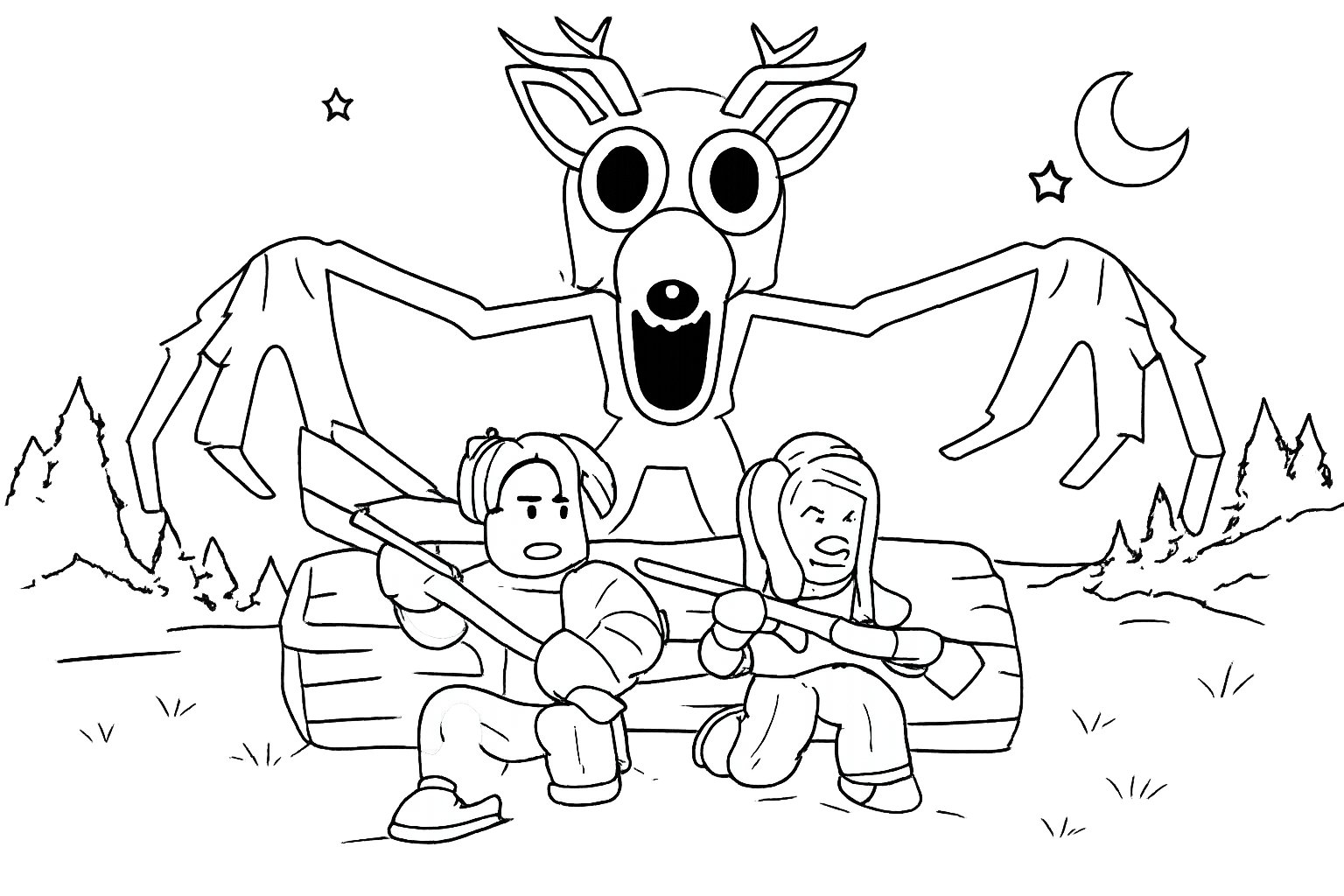 99 Nights in the Forest coloring page line art