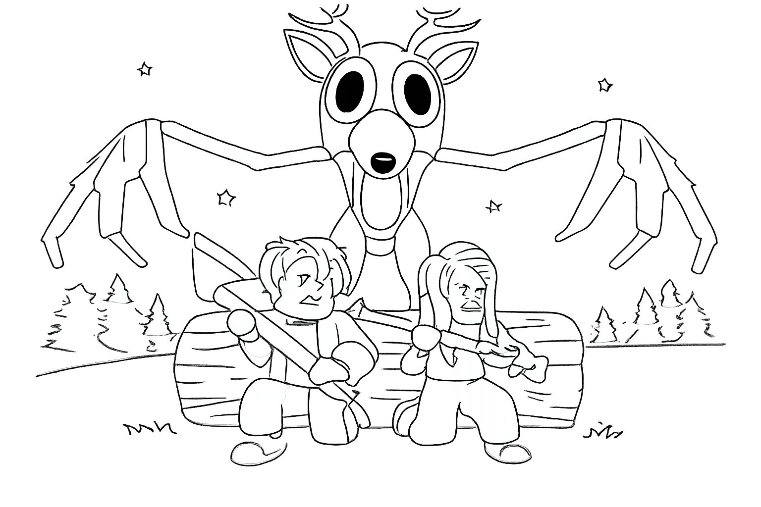 99 Nights in the Forest coloring page line art