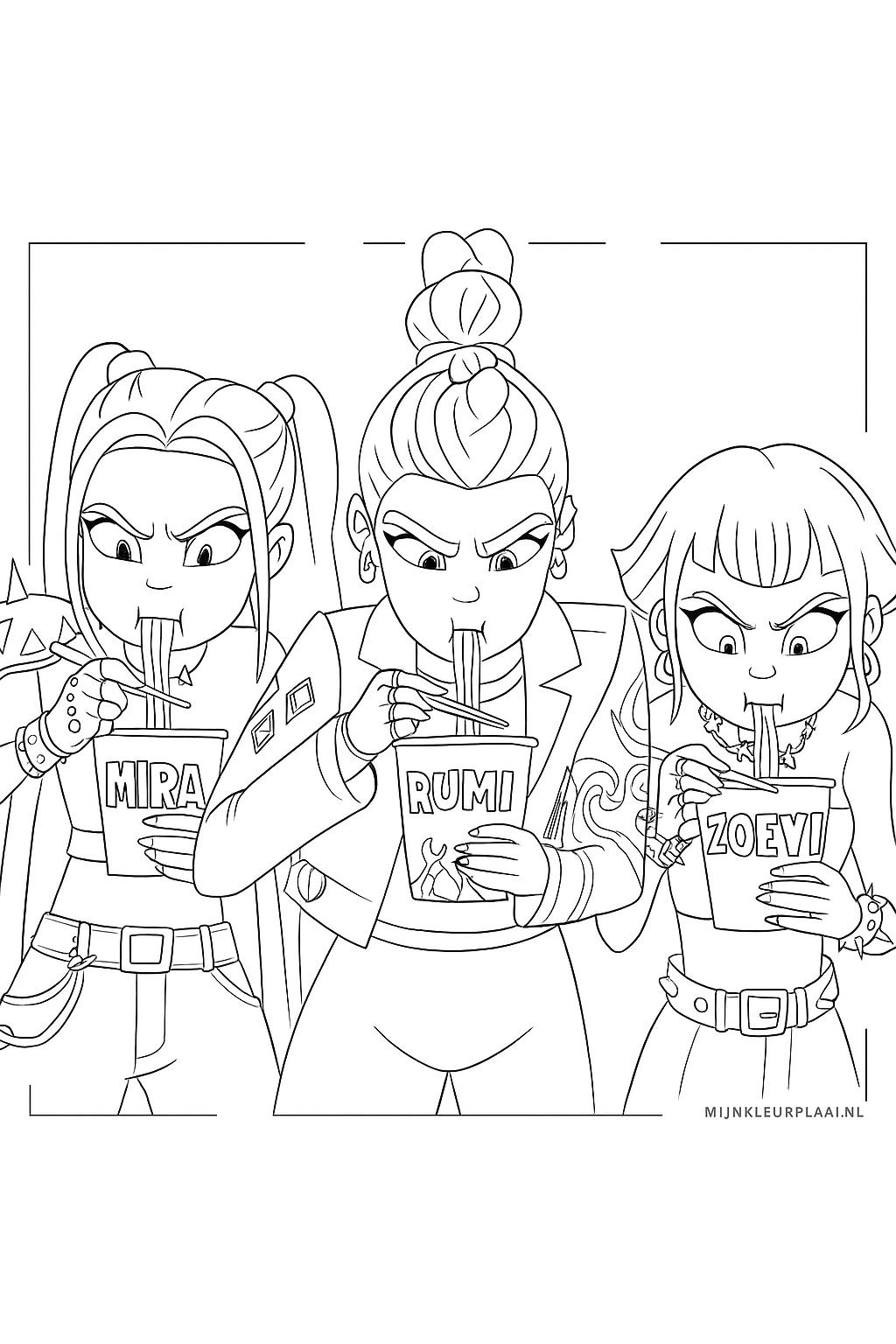 Demon Hunters Variant 3 coloring page for children