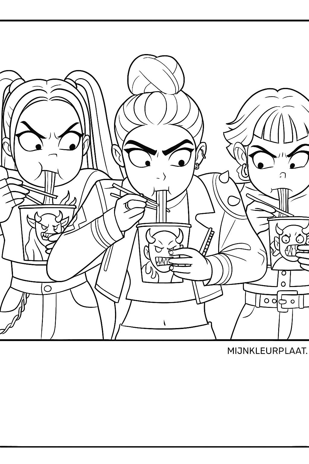 Demon Hunters Variant 4 coloring page for children