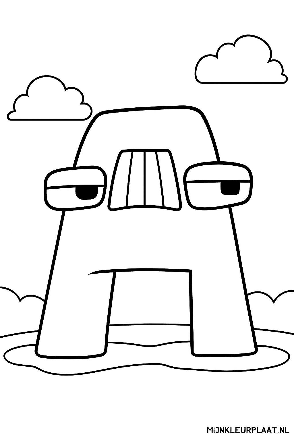 Plantilla de Colorear Alfabeto Gratis - Variante 3 Plantilla para Niños