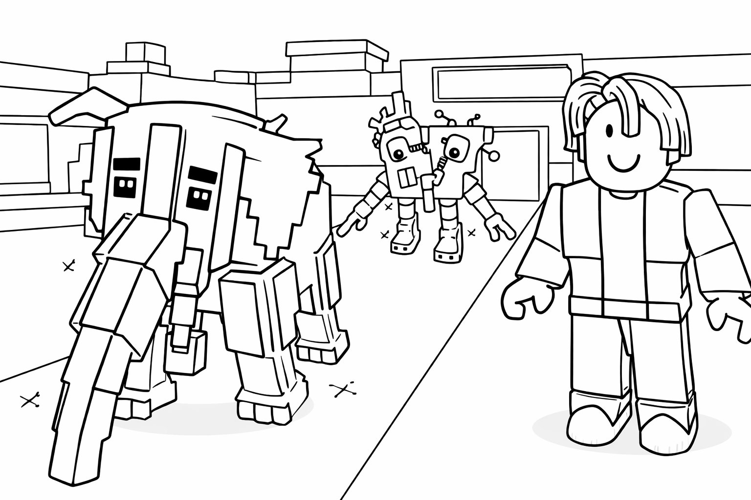 Steal a Brainrot Roblox coloring page line art
