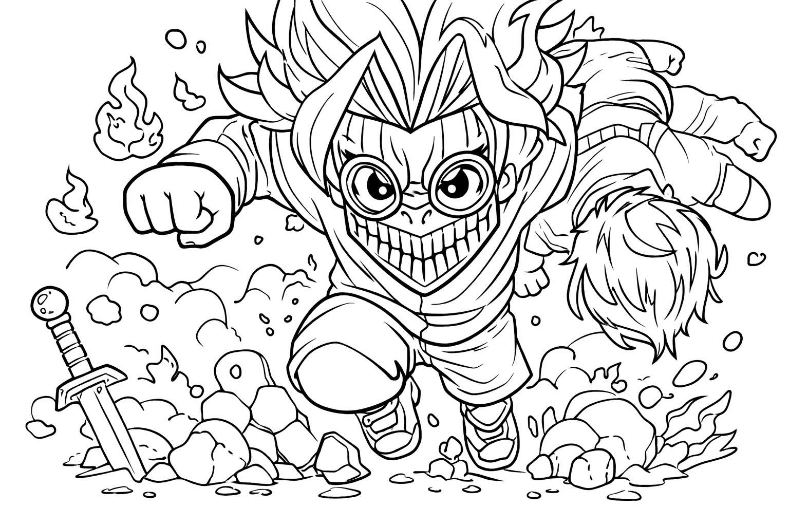 Dibujo para colorear Anime Vanguards line art