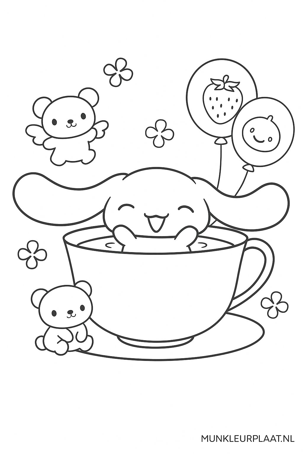 Plantilla de Coloreado Gratis Cinnamoroll - Variante 4 Plantilla de Coloreado para Niños