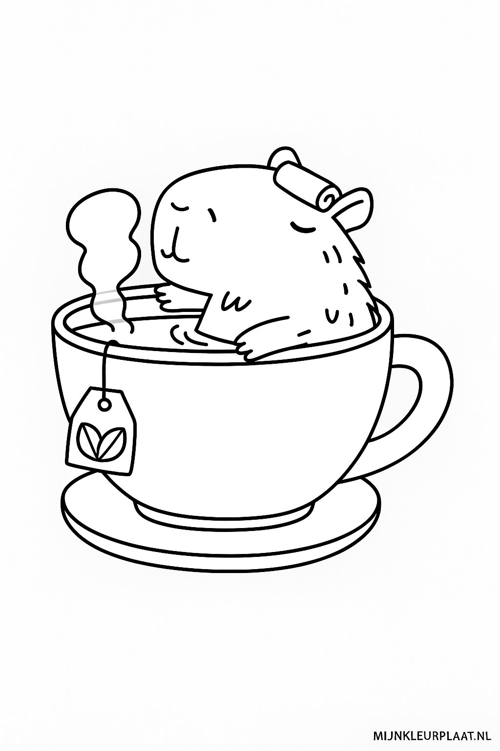 Plantilla de Coloreado Gratis de Capibara - Variante 4 Plantilla de Coloreado para Niños