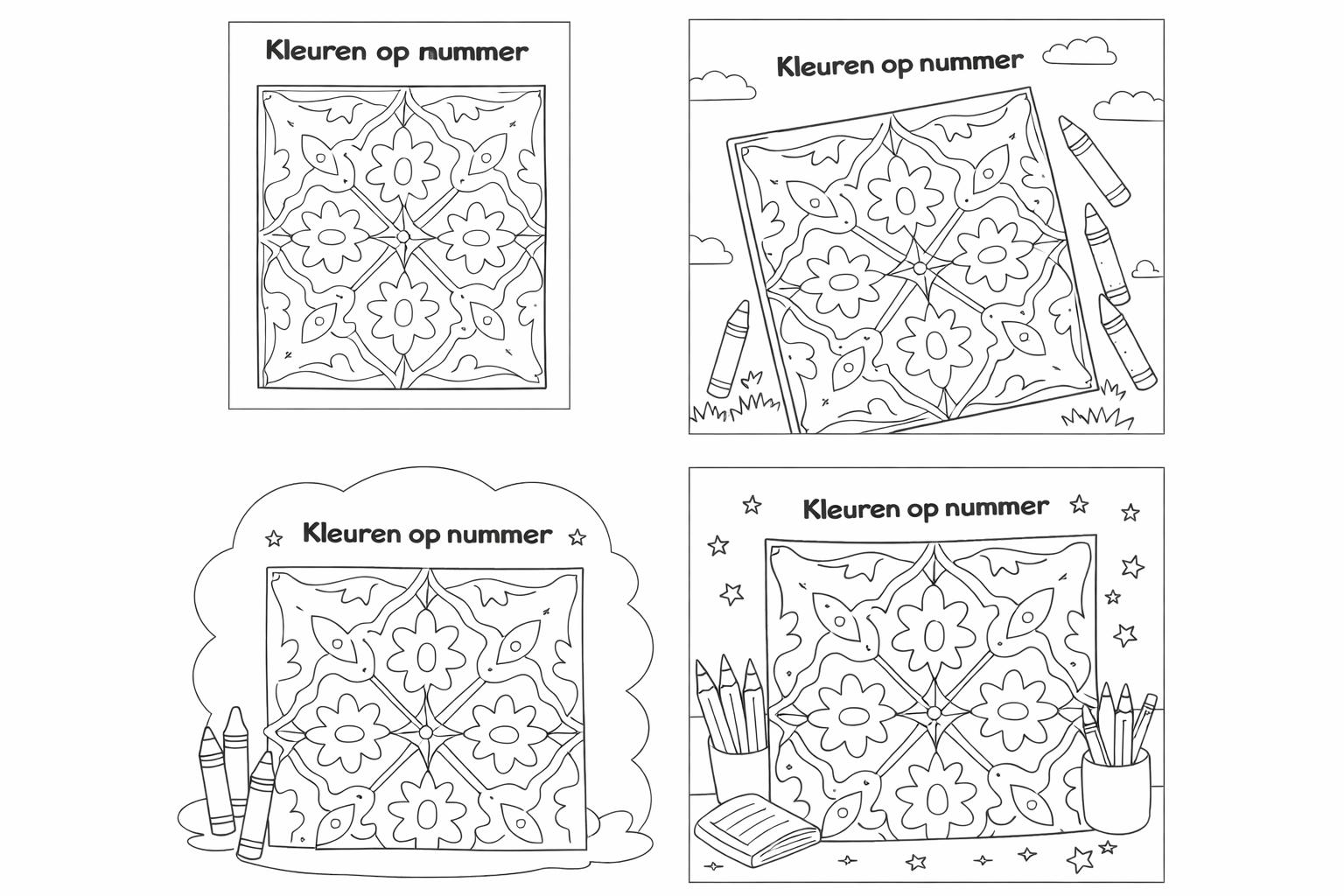 Coloriage Kleuren op nummer patroon dessin au trait