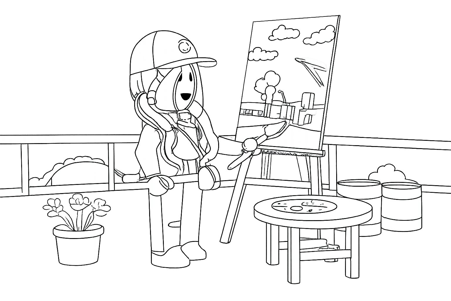 Coloriage Brookhaven dessin au trait