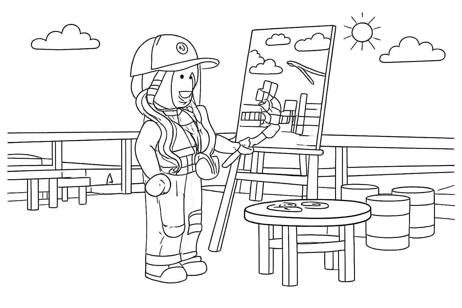 Coloriage Brookhaven dessin au trait