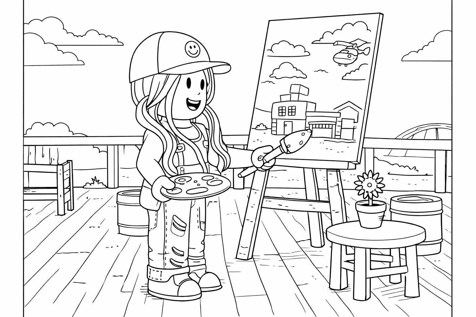 Coloriage Brookhaven dessin au trait