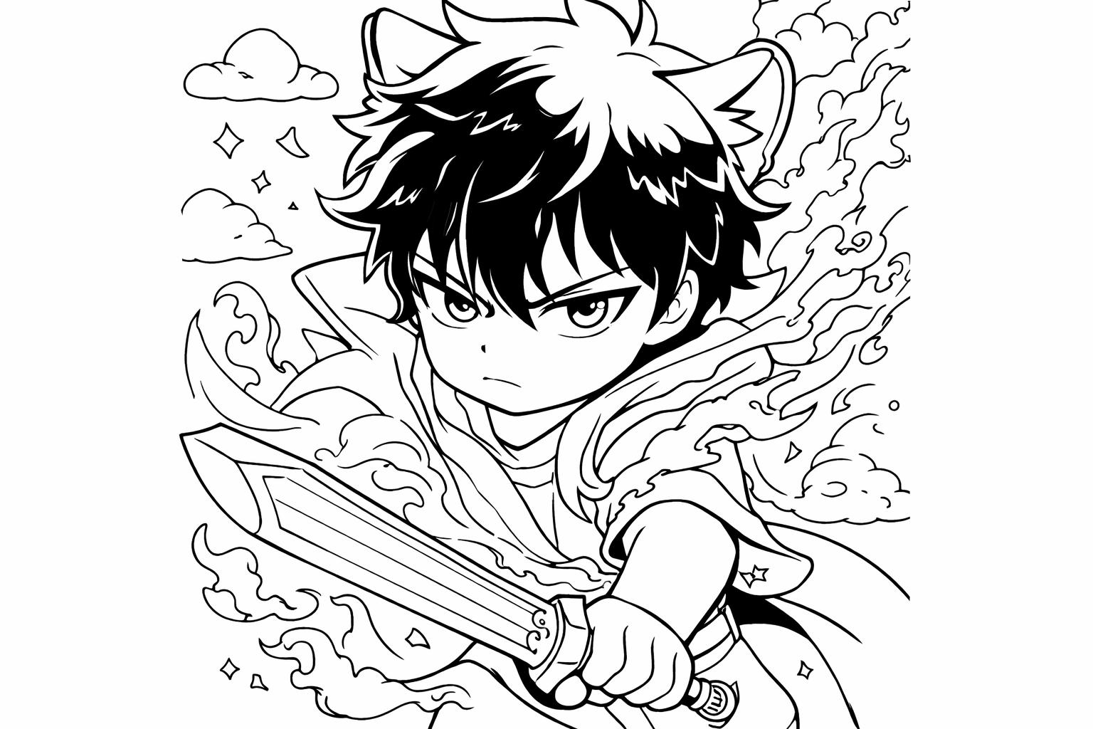 Anime Vanguards coloring page line art