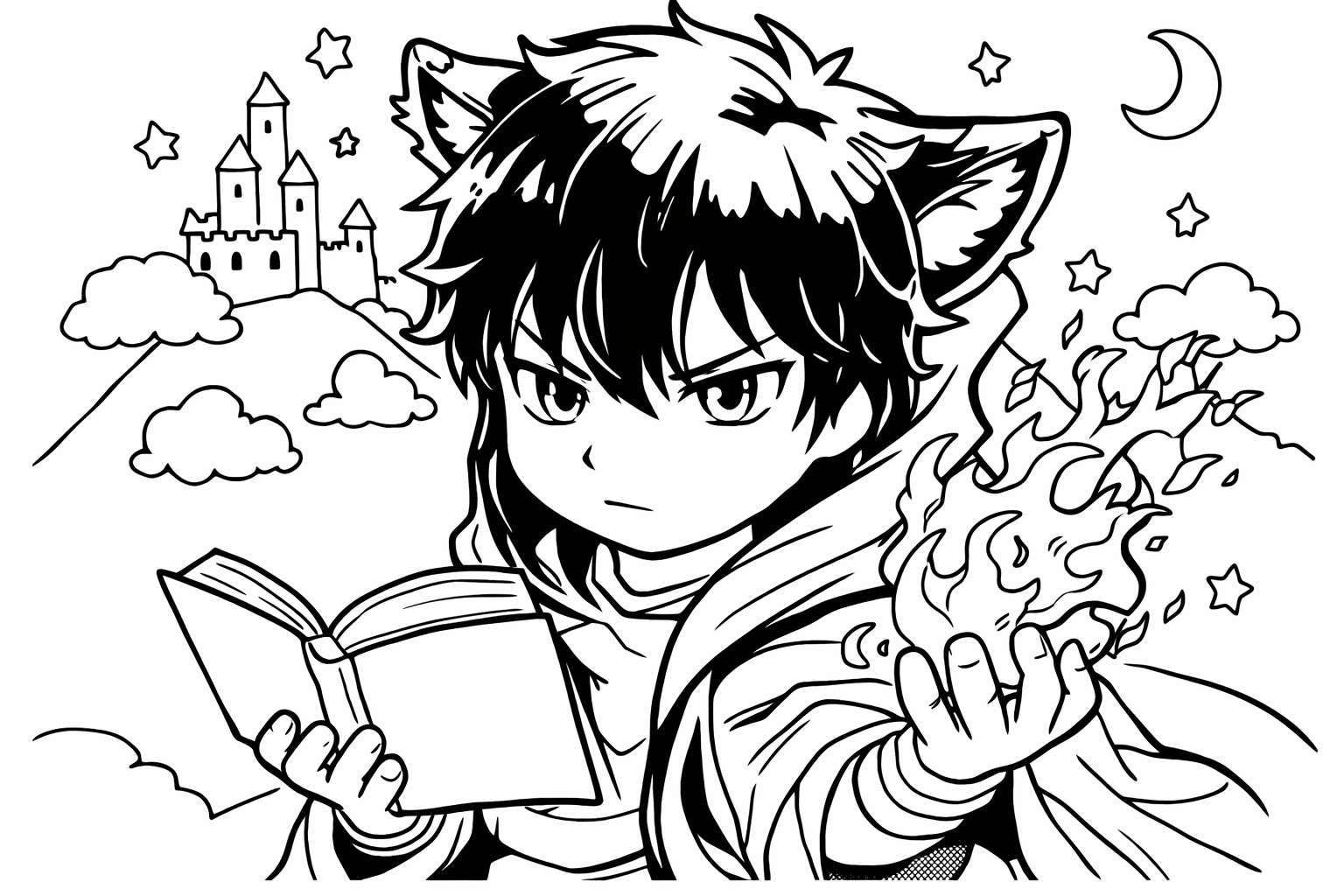 Anime Vanguards coloring page line art