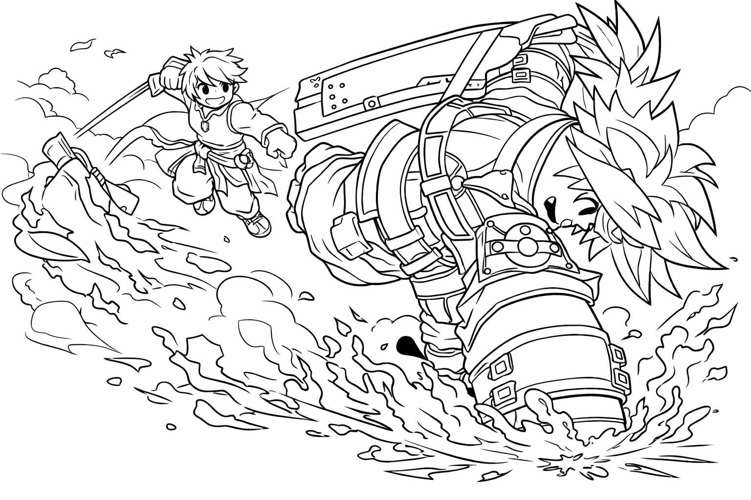 Dibujo para colorear Anime Vanguards Roblox line art