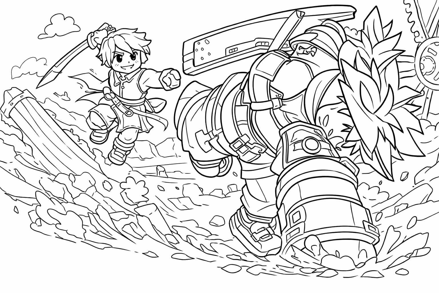 Anime Vanguards Roblox coloring page line art