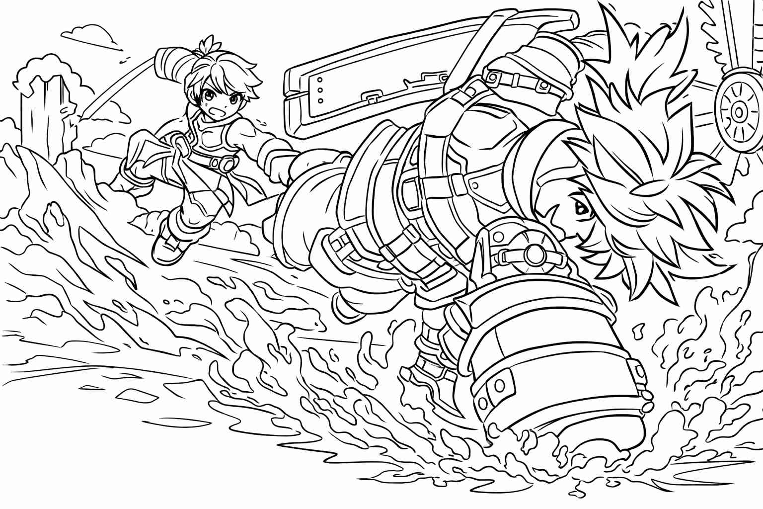 Anime Vanguards Roblox kleurplaten voorbeeld