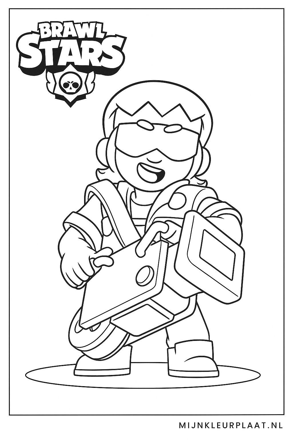 Plantilla de Coloreado Gratis Brawl Stars - Variante 2 Plantilla para Niños